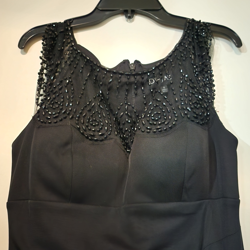 JCPenney Black Beaded Sleeveless Dress